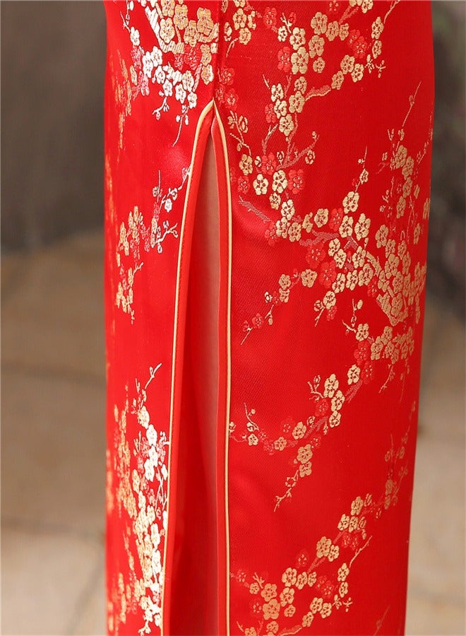 Loquat Plum Blossom Sleeveless Dress Bright Red  - Image 3
