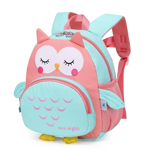 SUN EIGHT Preschool Backpack Toddler for Girls Animal Waterproof Kids Backpack 3D Cartoon School Bag for Baby Girl Boy 1-5 Years（Cute Owl） - Image 1