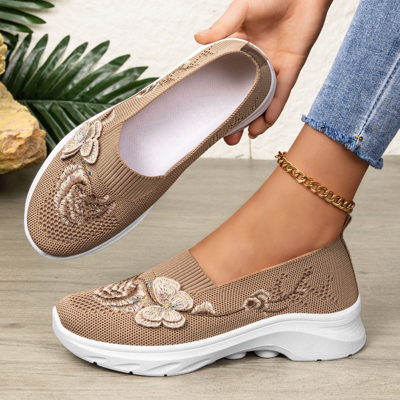 Women's Breathable Knit Flat Shoes - Image 2