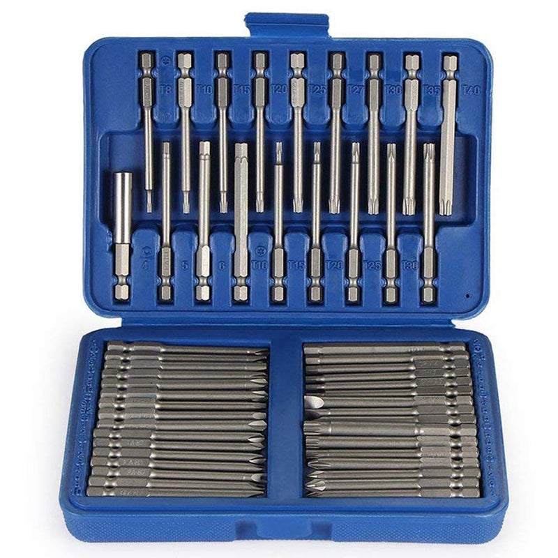 Rocaris 50 Pack Screwdriver Bit Set, 3 in Security Bit Set Extra Long Magnetic Driver Kit with Case, Hex, Star Bits, Philips, Square, Spanner Bits - S2
