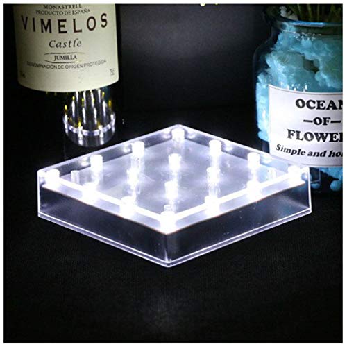 LARDUX Led Light Base - 5 inch Square Lights Display Stand for Effiel Tower Vase Crystal Glass Art LED Pedestal Base - Charging USB or Battery Powered - Image 1