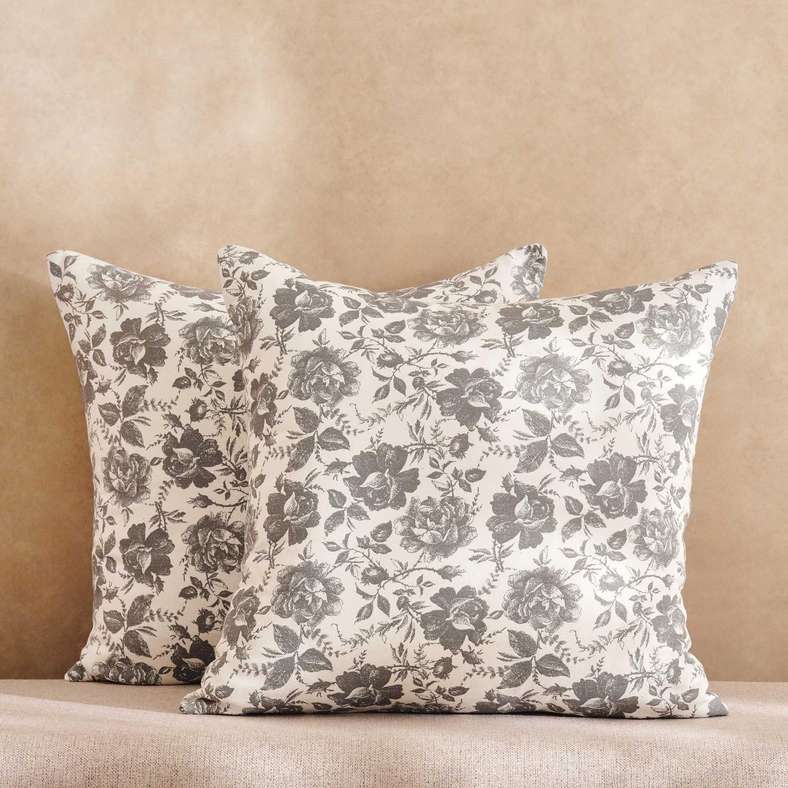 طقم أغطية وسائد مزخرفة باللون الرمادي للمنزل