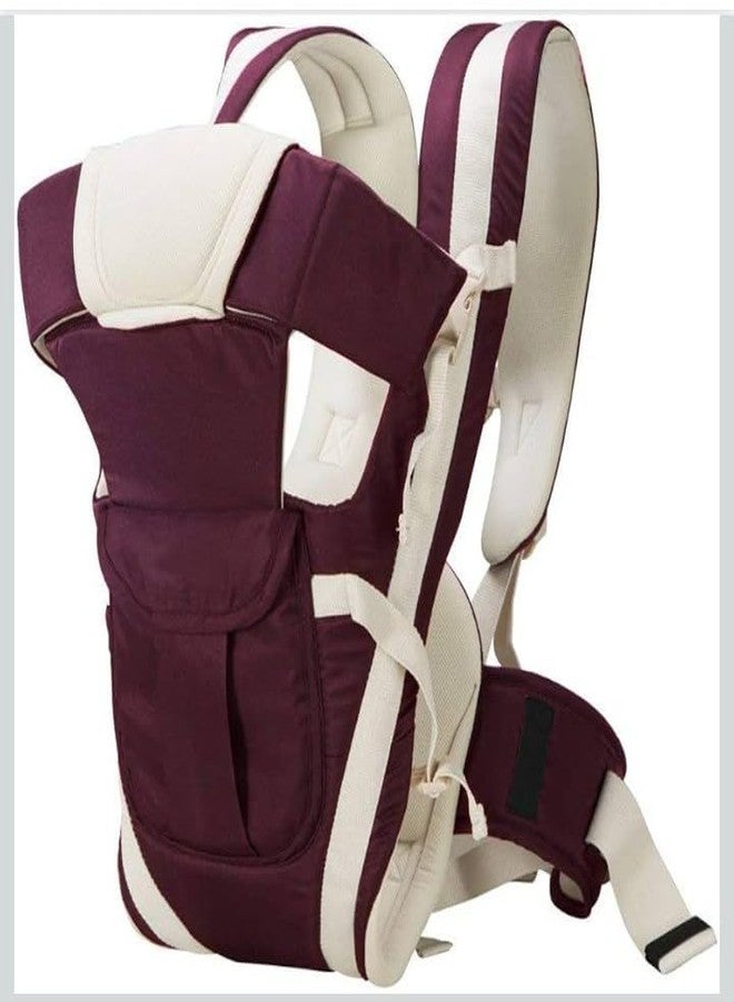 HIERAX Baby Carrier, Brown and Cream, Ergonomic Design with Padded Straps, Front and Back Carry (Wine) - Image 1