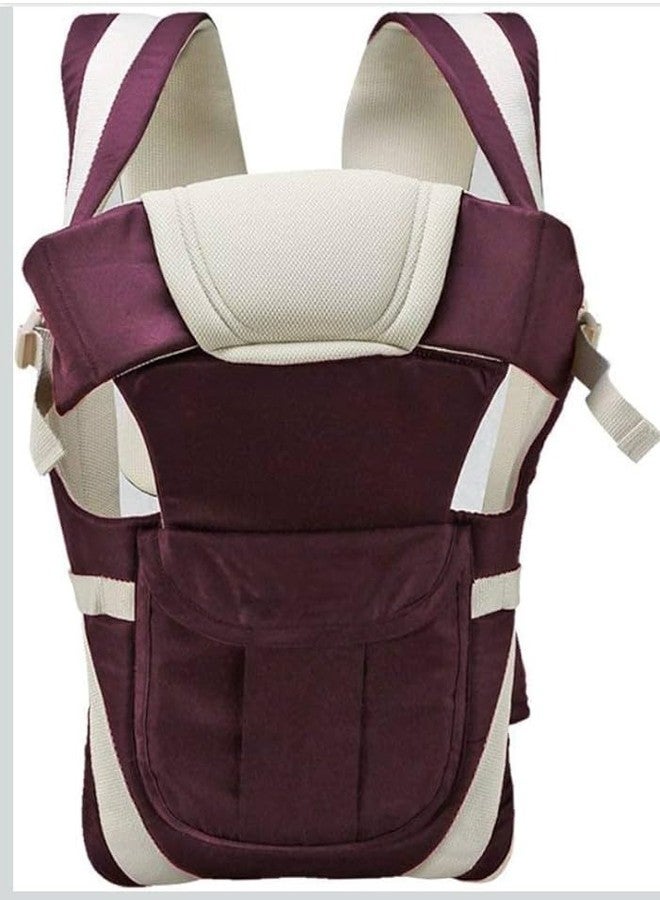 HIERAX Baby Carrier, Brown and Cream, Ergonomic Design with Padded Straps, Front and Back Carry (Wine) - Image 2