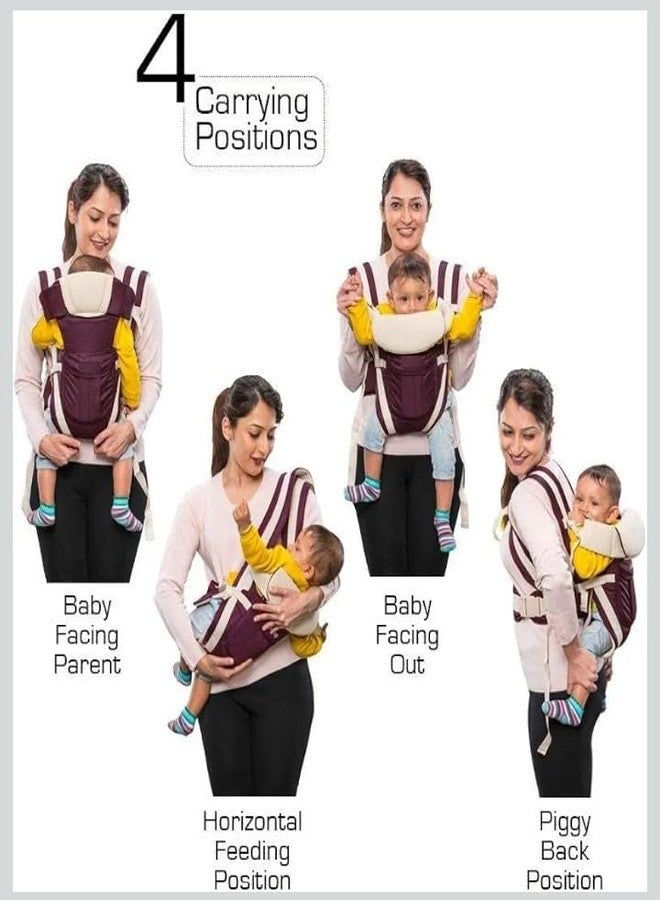 HIERAX Baby Carrier, Brown and Cream, Ergonomic Design with Padded Straps, Front and Back Carry (Wine) - Image 5