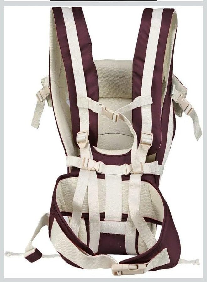HIERAX Baby Carrier, Brown and Cream, Ergonomic Design with Padded Straps, Front and Back Carry (Wine) - Image 3