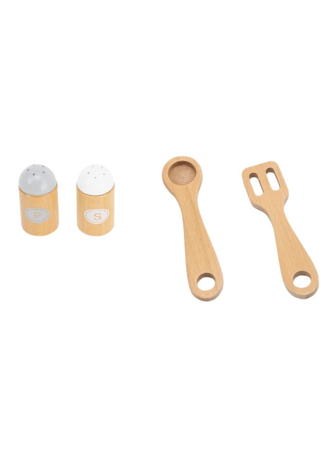 Viga Wooden Cooking Tool Set - Grey for Kids Ages 3 and Up – Roleplay Kitchen Accessories for Early Learning and Creative Play - Image 3