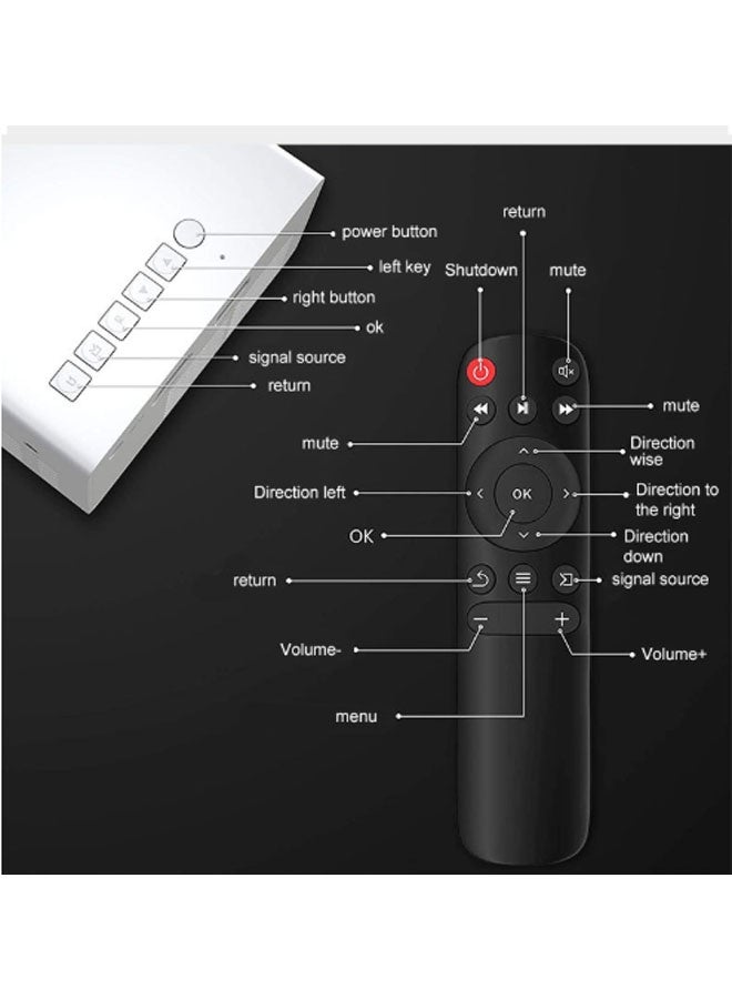 نيوترل جهاز عرض صغير محمول / مناسب للاستخدام المنزلي الداخلي والخارجي هدية عيد ميلاد متوافق مع أجهزة التلفزيون/HDMI/USB/PS5/iOS/PS4 (أزرق وأبيض) - Image 3