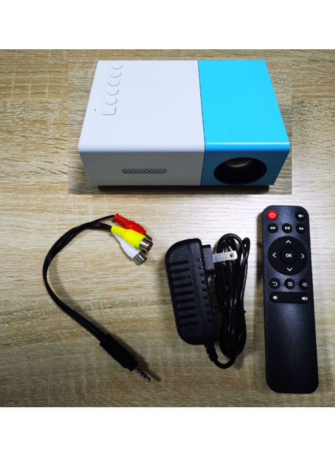 نيوترل جهاز عرض صغير محمول / مناسب للاستخدام المنزلي الداخلي والخارجي هدية عيد ميلاد متوافق مع أجهزة التلفزيون/HDMI/USB/PS5/iOS/PS4 (أزرق وأبيض) - Image 1