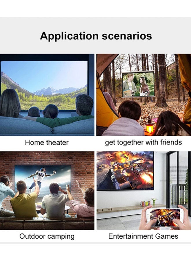 نيوترل جهاز عرض صغير محمول / مناسب للاستخدام المنزلي الداخلي والخارجي هدية عيد ميلاد متوافق مع أجهزة التلفزيون/HDMI/USB/PS5/iOS/PS4 (أزرق وأبيض) - Image 5