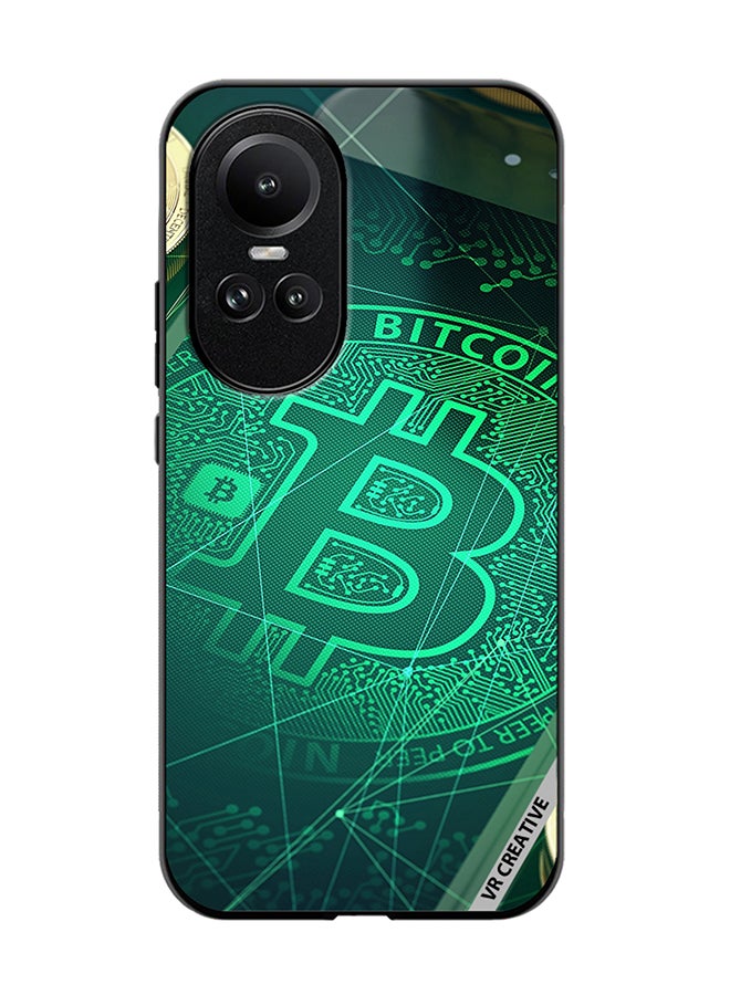 VR CREATIVE Protective Case Cover For Oppo Reno 10 Bitcoin Design Multicolour - Image 1