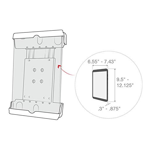 RAM Mounts RAM-HOL-TAB20U Tab-Tite Holder for 9"-10.5" Tablets with Heavy Duty Cases Compatible with RAM B 1" and C 1.5" Size Round Ball Bases - Image 5