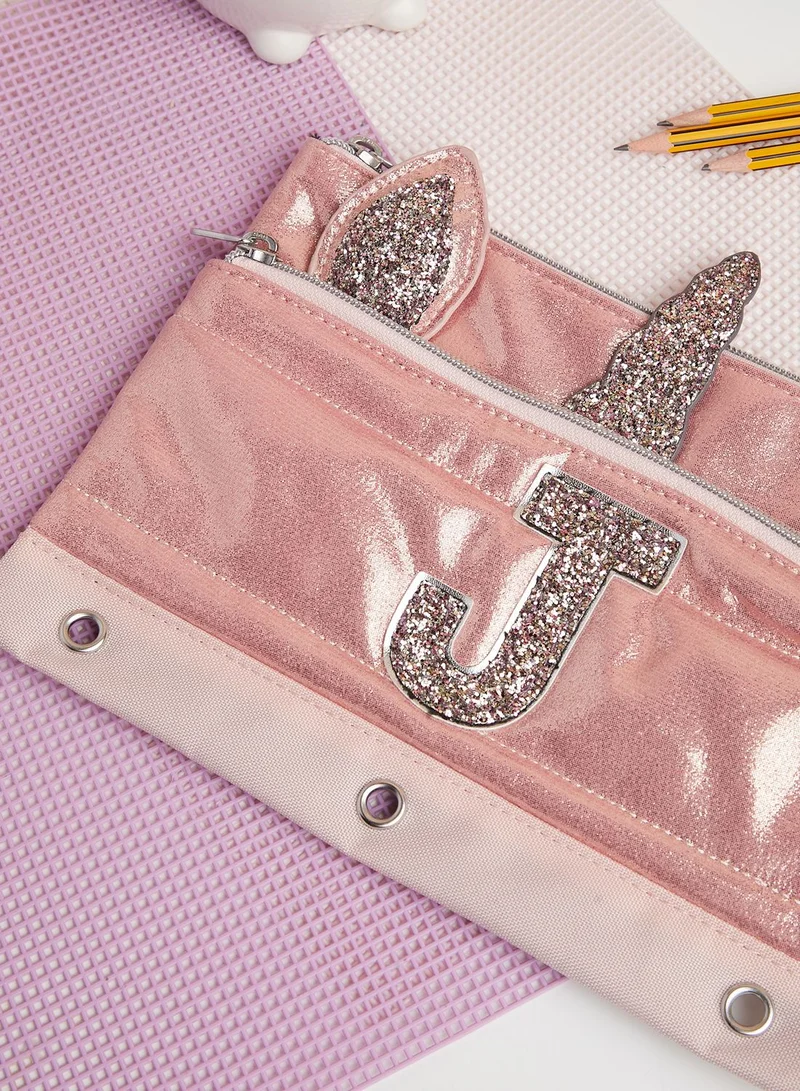 Justice Kids Unicorn Initial Pencil Case