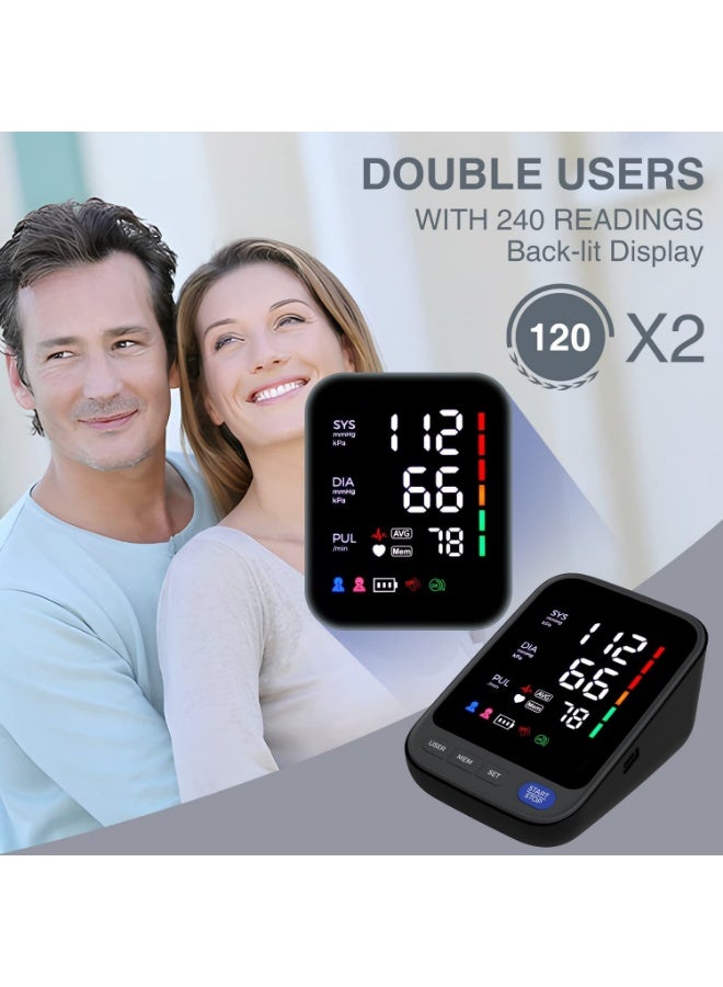 Arabest Wireless Bluetooth Accurate Automatic Upper Arm Type Blood Pressure Monitor for Home use with 17" Large and 21" Extra Large XL bp Cuff Color Screen USB Blood Pressure Machine Apple Health Free APP - Image 5