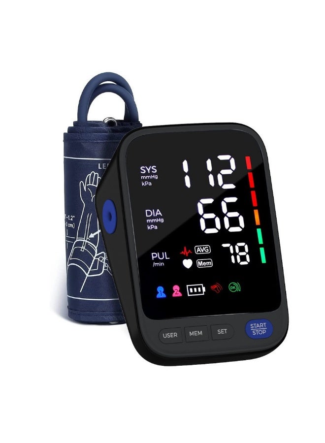 Arabest Wireless Bluetooth Accurate Automatic Upper Arm Type Blood Pressure Monitor for Home use with 17" Large and 21" Extra Large XL bp Cuff Color Screen USB Blood Pressure Machine Apple Health Free APP - Image 1