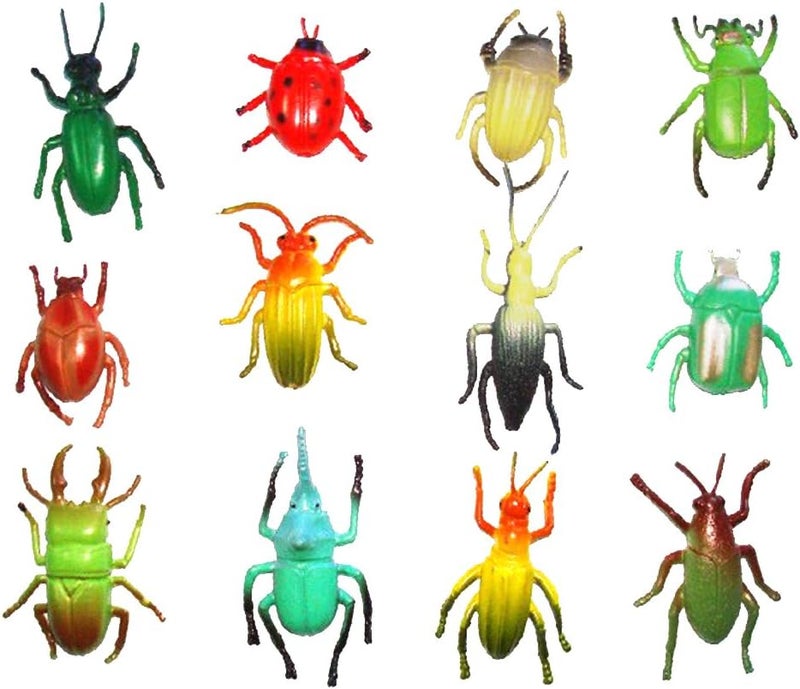 klarako 12x Multi color Beetle Model, Fake Beetle Insect Model, Realistic Plastic Beetle Figures Collection, Science Educational Toy - Image 1