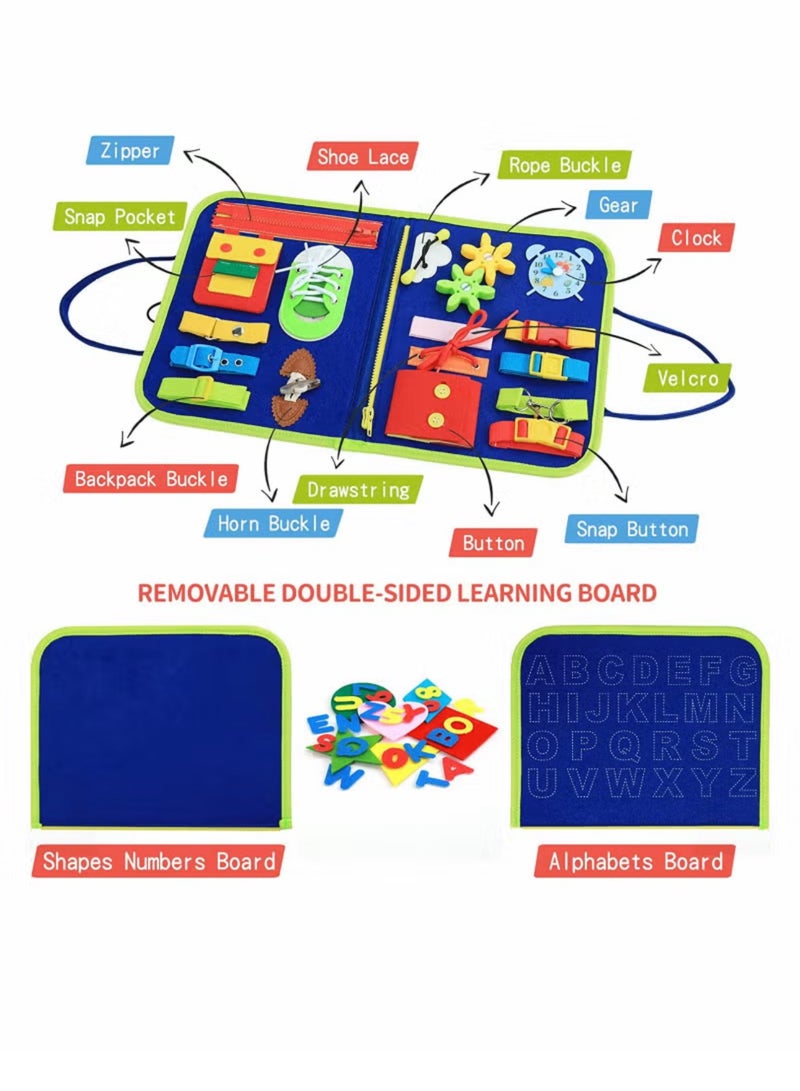 Busy Board Montessori Toys 20 in 1 Toddlers Sensory Gifts 2 3 4 Year Old Boys Girls for Fine Motor Skills Learn to Dress Early Educational - Image 4