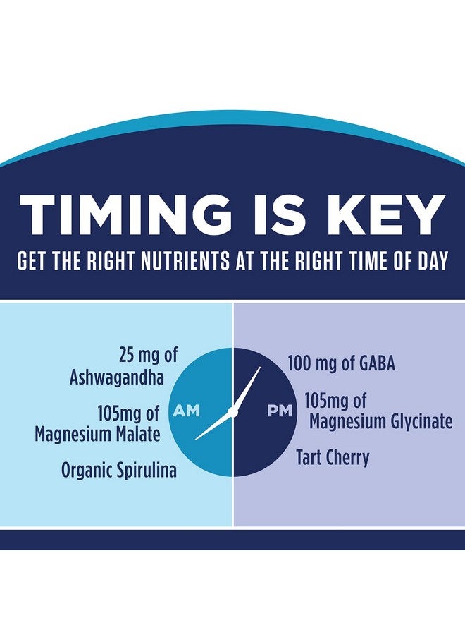 KAL Women's Multivitamin AM/PM, 2-in-1 Multivitamins for Women with Ashwagandha, Silica, Organic Spirulina, and GABA for Cellular Energy, Bone Strength, Immune Support, Vegan, 30 Servings, 120 Tablets - Image 4