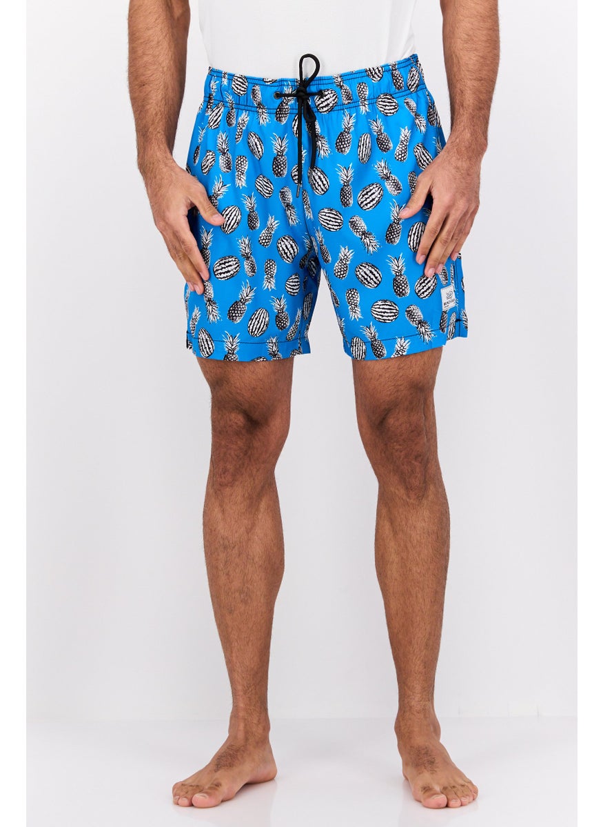 Beach Bros - Men Allover Printed Beach Shorts, Blue Combo - Image 1