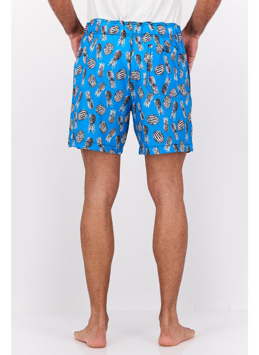 Beach Bros - Men Allover Printed Beach Shorts, Blue Combo - Image 1