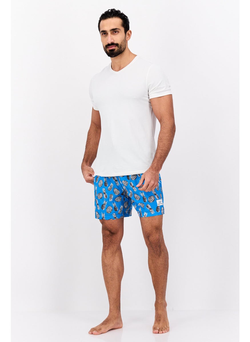 Beach Bros - Men Allover Printed Beach Shorts, Blue Combo - Image 1