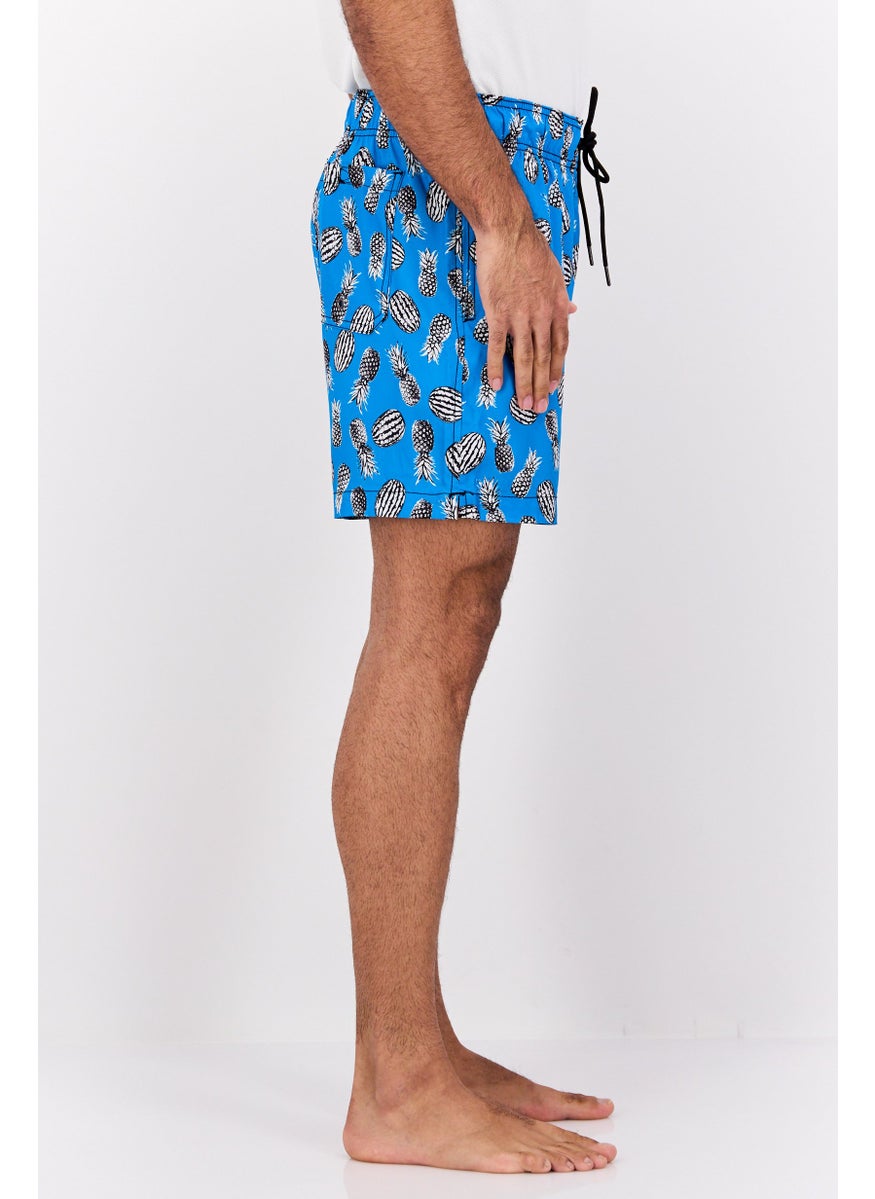 Beach Bros - Men Allover Printed Beach Shorts, Blue Combo - Image 1