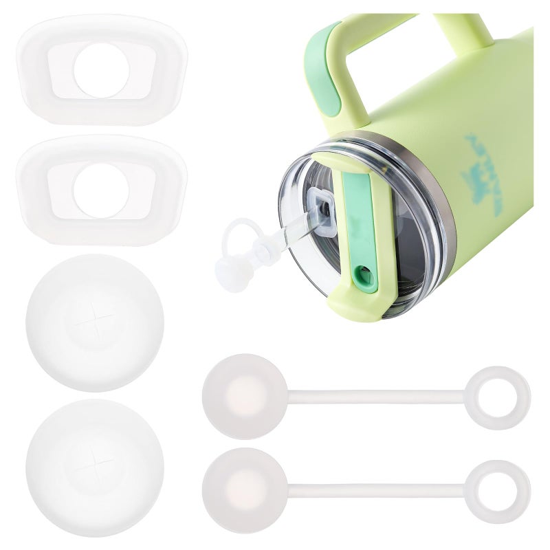 HOMDSG HOMDSG Silicone Spill Stopper Set of 3 Compatible with Stanley Cup 40oz 30oz Tumbler Accessories Including 2 Straw Cover Cap 2 Square Spill Stopper and 2 Round Leak Stopper 