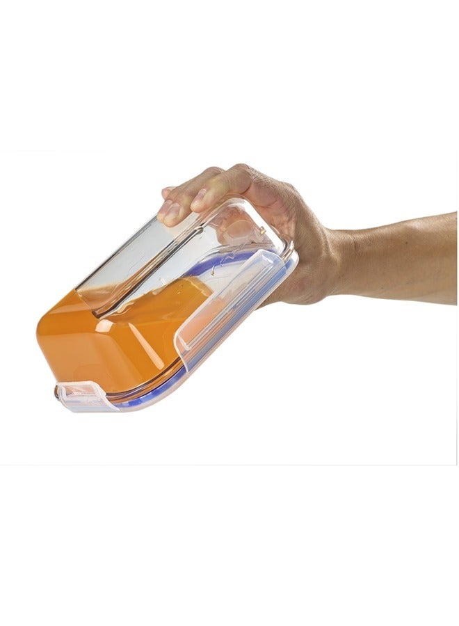 Feelings Feelings 5 Pcs Airtight Glass Storage Container With LID Section Jar Set Microwave Safe - Rectangular 380, 620, and 980 Ml and Square 380 Ml Blue  - Image 4