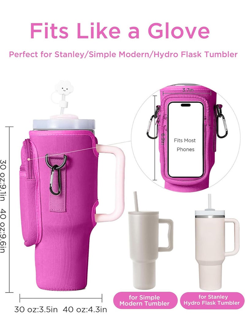 RATSAW Water Bottle Carrier Bag with Phone Pocket and 2 Adjustable Strap for Cup 40oz 30 oz  - Image 2