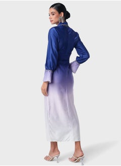 Threadz by Ajooni Ombre Shirt Dress With Crochet Waist Details  - Image 2