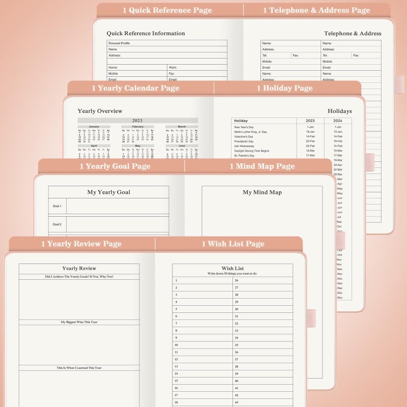 ASTEN مخطط أستين، مخطط يومي غير مؤرخ مع قائمة المهام، مخطط 365 يوم لاضطراب فرط الحركة وتشتت الانتباه، أجندة للرجال، دفتر مخطط ساعي لتحديد الأهداف، منظم الإنتاجية مع تقويم، 8.3'' × 5.8'' (وردي) - Image 5