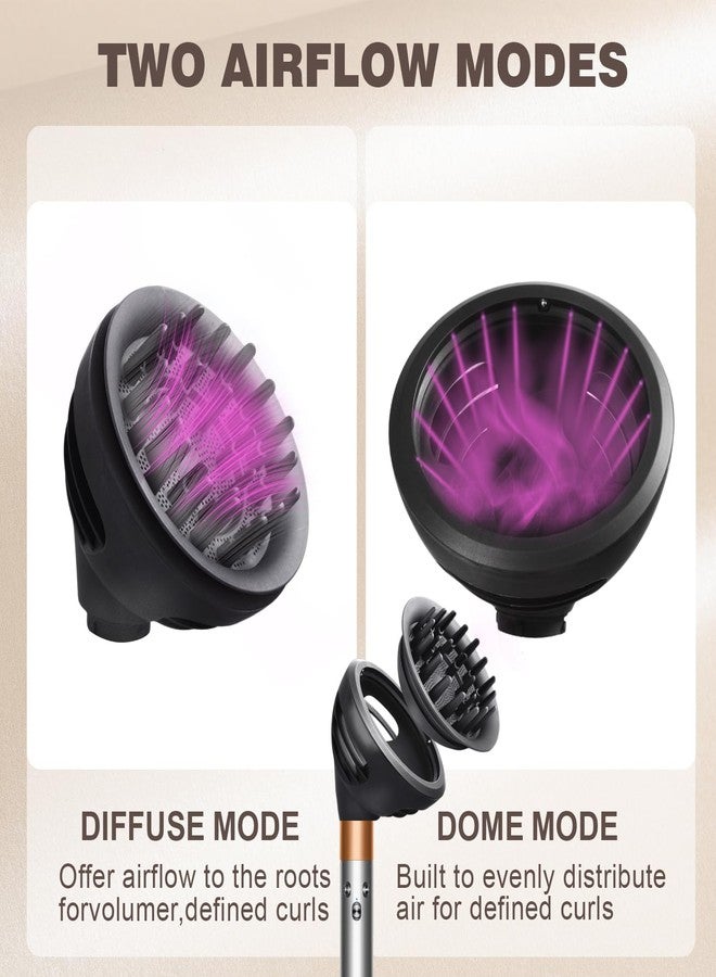 GENCAM Wave and Curl Diffuser Attachment Compatible with Dyson Airwrap Style, Airwrap Curl-Defining Diffuser Compatible with Dyson for Wavy, Curly, and Coily Hair, Enhance Natural Curls - Image 2