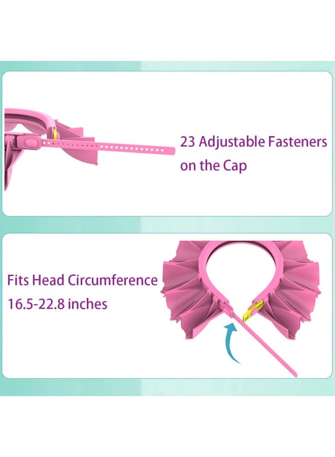 OLEWELL Baby Shower Cap Silicone Bathing Hat, Adjustable Shower Cap Kids, Infants Soft Protection Hat Safety Visor Cap Hat for Toddler Children 1-12 Years old/16.5-22.8 Inches - Image 3