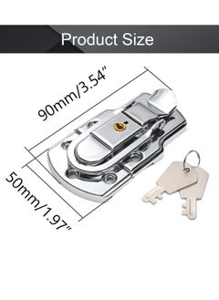 SYOSI SYOSI Small Size Suitcase Lock Latch, 90mm x 50mm Metal Suitcase Hasp Catch with Keys (4 Pcs)  - Image 2