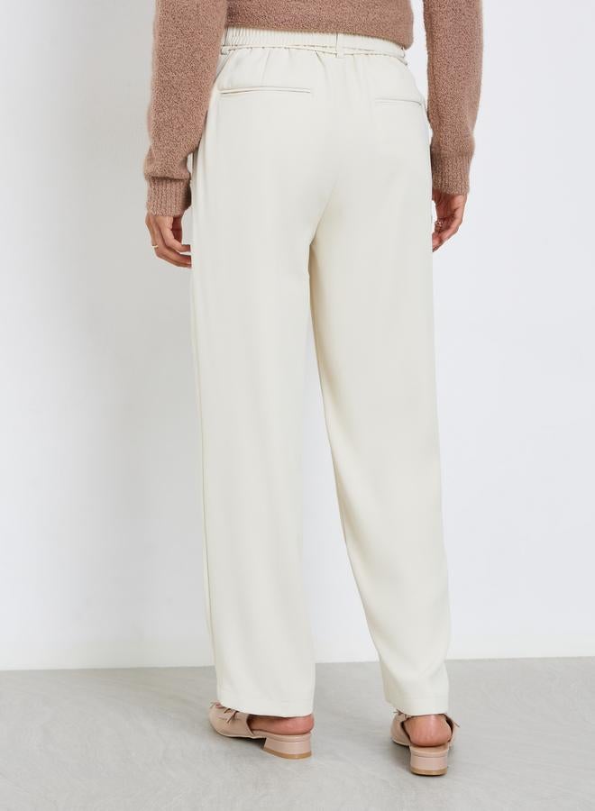 Styli Beige Drawstring Wide Leg Pants - Image 4