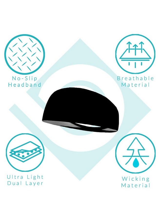 Bondi Band Bondi Band Solid Moisture Wicking Headband, Caribbean Blue, 4"  - Image 2