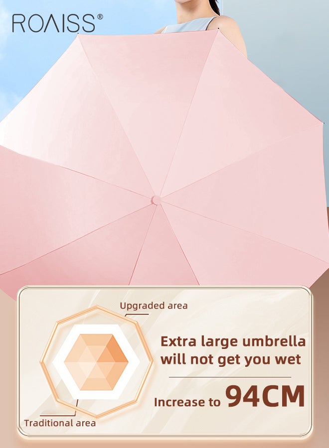 roaiss 12 Rib Dual Purpose Umbrella for Women Highly Efficient Insulation Capsule Parasol UPF50+ Mini Lightweight 5 Fold Umbrella 37 Inch Enlarge Umbrella Cover Includes Umbrella Case - Image 5