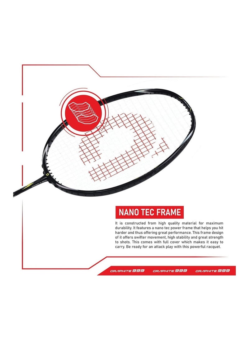 Apacs Graphite 999 Unstrung Badminton Racket – Ultra-Durable Japanese Graphite Frame, Lightweight, 30 LBS Max Tension, High-Speed Performance, Comfortable 4-inch Grip, Full Cover - Image 3