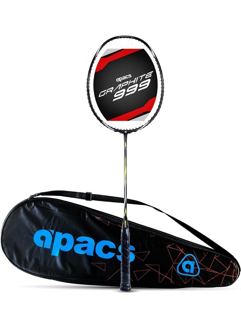 Apacs Graphite 999 Unstrung Badminton Racket – Ultra-Durable Japanese Graphite Frame, Lightweight, 30 LBS Max Tension, High-Speed Performance, Comfortable 4-inch Grip, Full Cover - Image 1