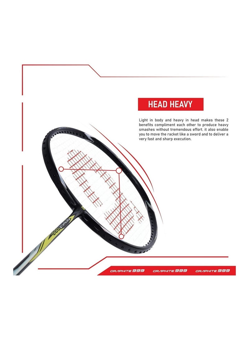 Apacs Graphite 999 Unstrung Badminton Racket – Ultra-Durable Japanese Graphite Frame, Lightweight, 30 LBS Max Tension, High-Speed Performance, Comfortable 4-inch Grip, Full Cover - Image 4