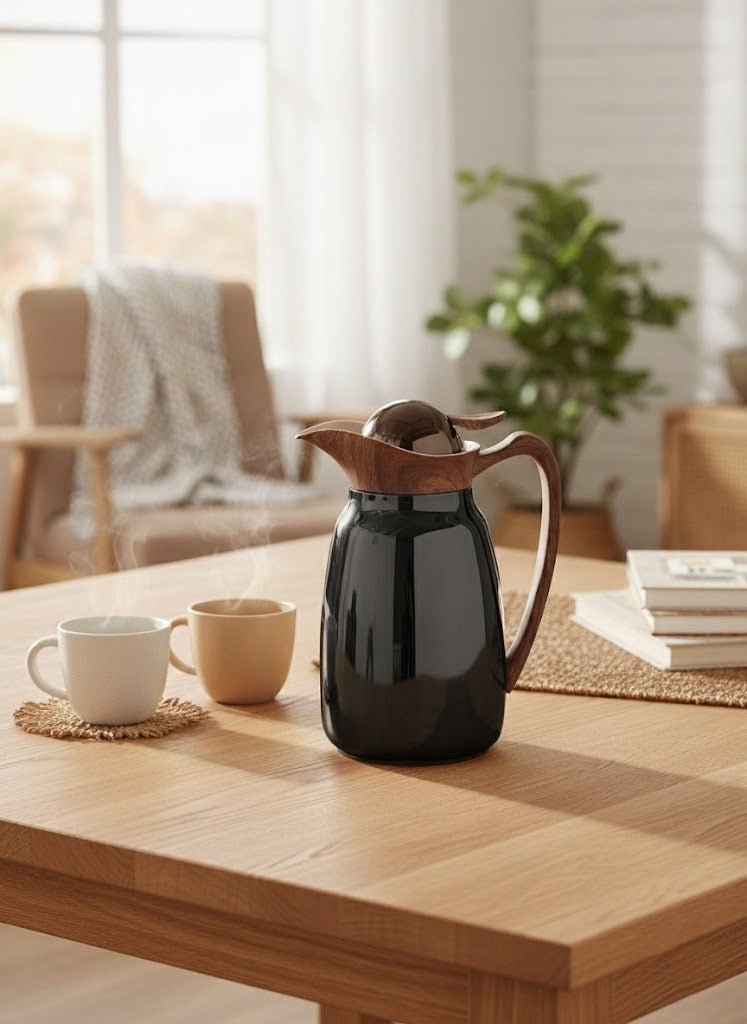 Trust Stainless Steel Tea/Coffee Flask 1.0 Liter Black/Brown - Image 2