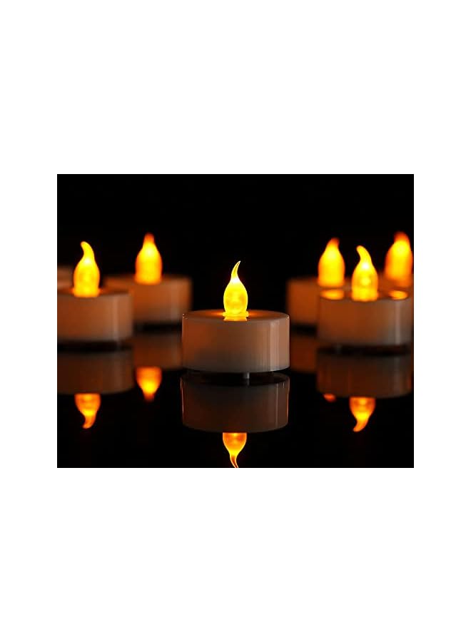 The Bros Flameless Candle Lights, 12 Pack Realistic and Bright Flickering Battery Operated Flameless LED Tea Lights, Electric Fake Candle in Warm Yellow - Image 2