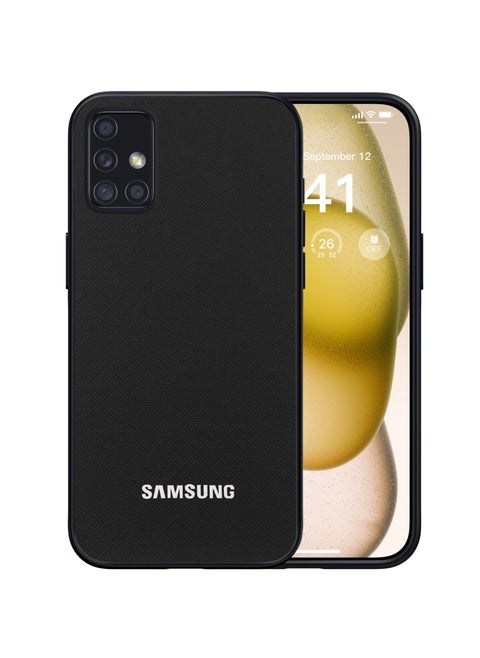 Compatible with Samsung Galaxy A51 Case Dual Layer Heavy Duty Cell Phone Protective Cover Shockproof Rugged with Non-Slip Textured - Black