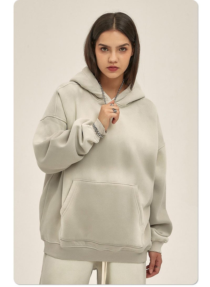 NIBEMINENT Autumn and Winter Washing Spray Dyeing Baggy Hoodies Distressed Hip Hop Gradient Men's and Women's  Hooded Sweatshirts - Image 3