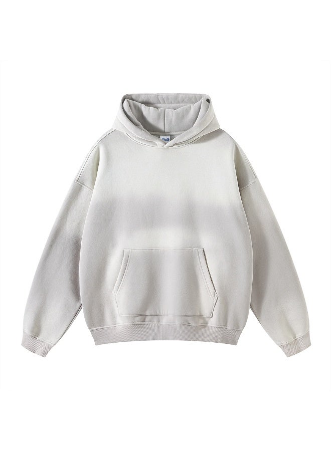 NIBEMINENT Autumn and Winter Washing Spray Dyeing Baggy Hoodies Distressed Hip Hop Gradient Men's and Women's  Hooded Sweatshirts - Image 1