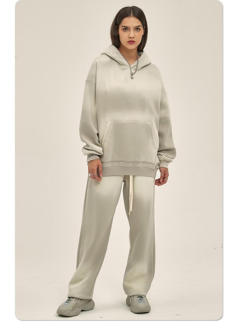 NIBEMINENT Autumn and Winter Washing Spray Dyeing Baggy Hoodies Distressed Hip Hop Gradient Men's and Women's  Hooded Sweatshirts - Image 2