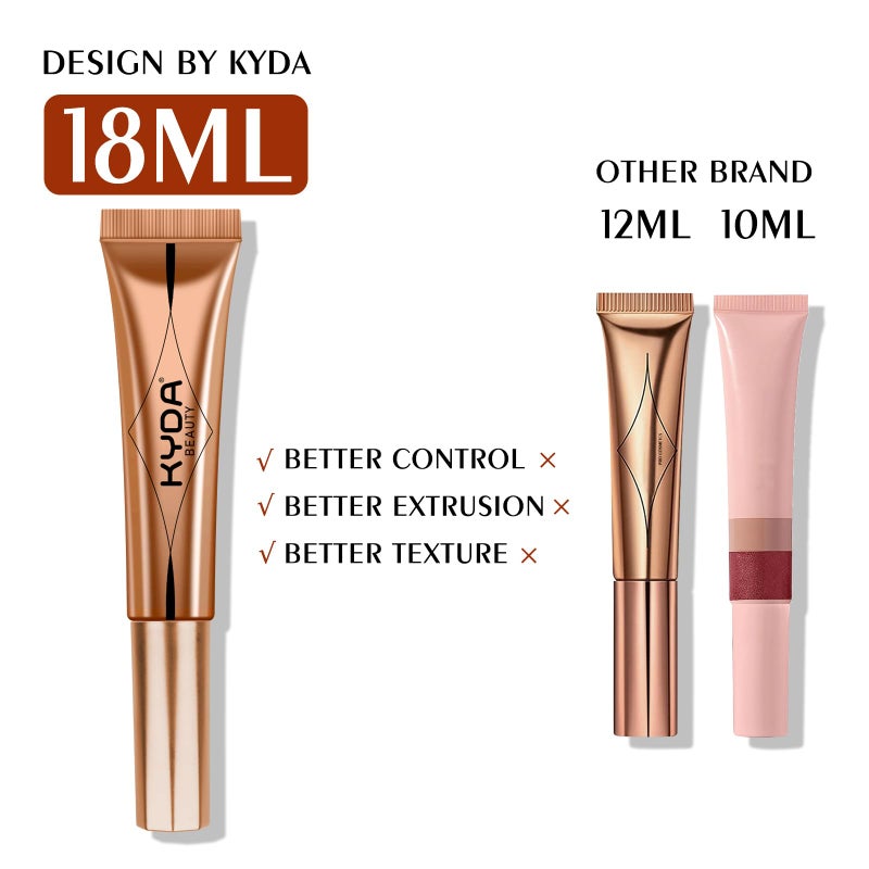 KYDA Blush Beauty Wand, Shimmer Blush with Cushion Applicator, Natural Pearl Finish, Silky Smooth Creamy, Lasting Glowing Cheek Makeup-Shimmer Rose - Image 2