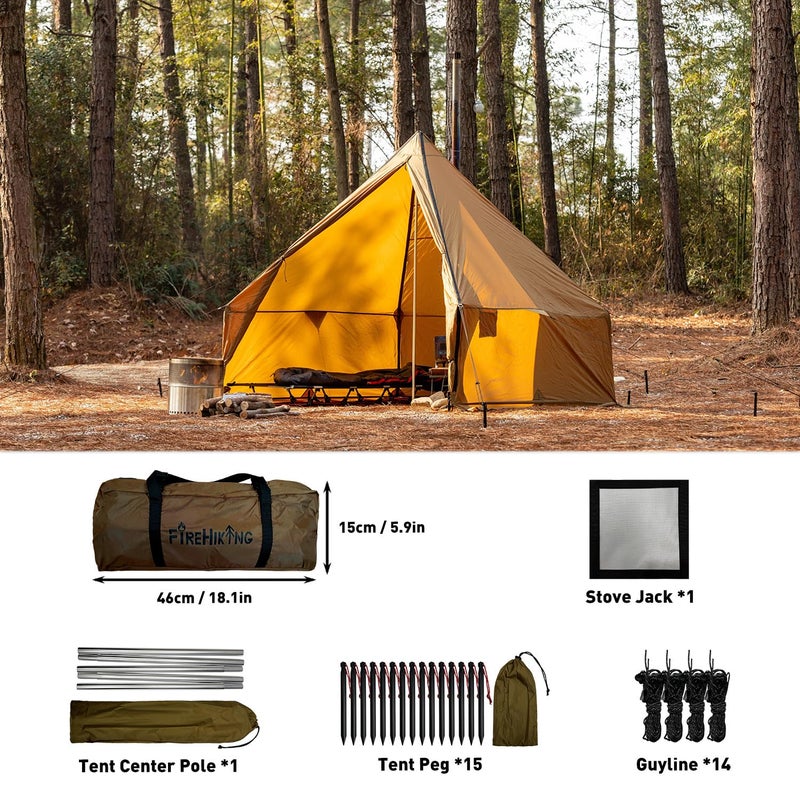 FireHiking Yurt Tent with Stove Jack Camping Hot Tent Outdoor 1 Person 6.6ft - Image 5