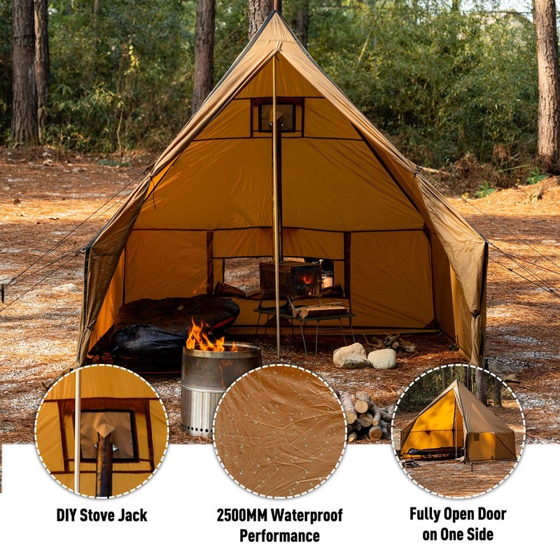 FireHiking Yurt Tent with Stove Jack Camping Hot Tent Outdoor 1 Person 6.6ft - Image 2