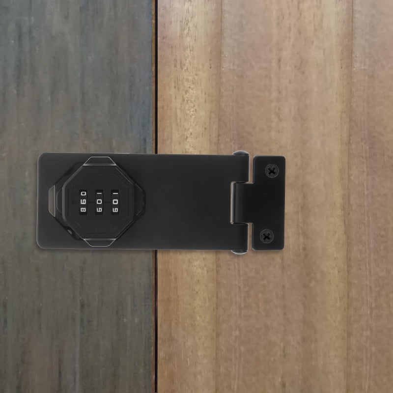 Combination Cabinet Door Lock Mechanical Password Hasp Latch Double Door Security Lock 4 Inch Screw Mount - Image 5